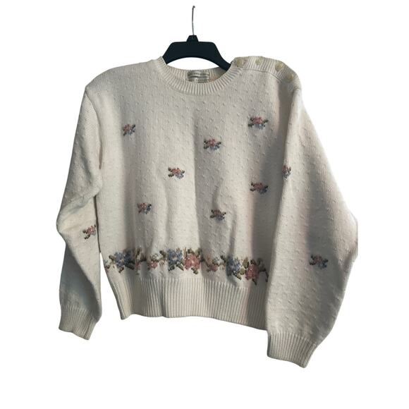 Van Heusen Sweaters - VGUC Vintage VanHeusen for Her Hand Embroidered Sweater Size Large